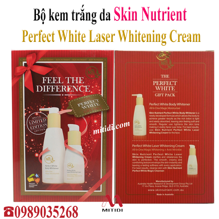 B kem tr ng da Skin Nutrient Perfect White Laser Whitening Cream